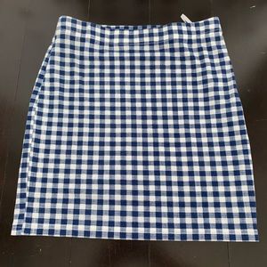 Checkered white and blue skirt